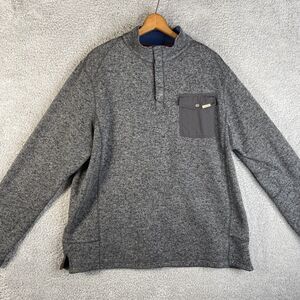 Woolrich 1/4 Snap Fleece Pullover Adult Large Gray Jacket Mock Neck